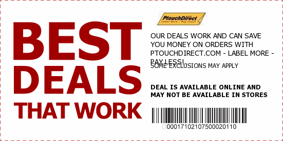 PtouchDirect.com - Label More - Pay Less! Coupons