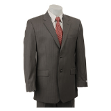 Calvin Klein Dark Grey 2-Button Striped Wool Suit Coupons